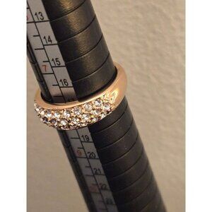 Vintage 18K Gold Plated Rhinestone Band Ring